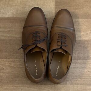 Zara Tan Leather Cap-Toe Oxford Dress Shoes